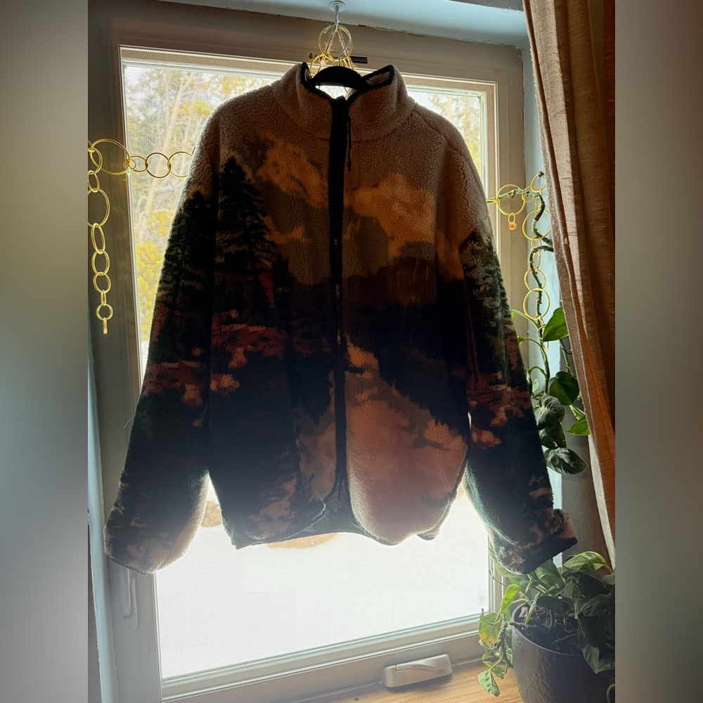 Woolrich X Target Unisex Mountain Landscape Fleece Zip Jacket - Picture 3 of 4